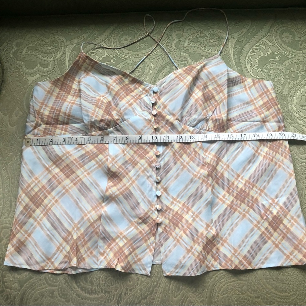 NWT J. Crew Button-front Camisole Top in Golden Hour Tartan Size XL - Picture 3 of 14